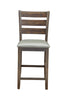 Wooden Pub Height Chair, Set of Two, Brown and Gray