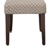 Fabric Upholstered Chair with Wooden Legs, Brown and Cream, Set of Two