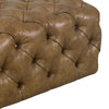 Upholstered Wooden Ottoman with Button Tufted Detailing, Brown