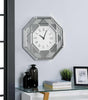 Wood and Mirror Wall Clock with Octagonal Silhouette, Clear