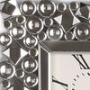 Wood and Mirror Wall Clock with Glass Crystal Gems, Clear and Black