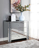 Wood and Mirror Cabinet with Three Drawers, Clear