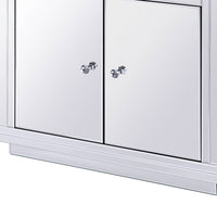 Mirror Paneled Wooden Cabinet with Storage and Display Space, Clear