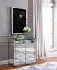 Mirror Paneled Wooden Cabinet with Storage and Display Space, Clear