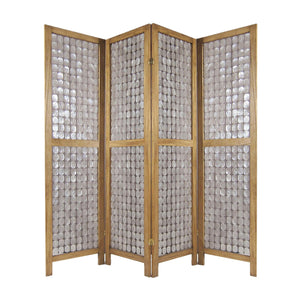 84" X 1.5" X 84" Handcrafted Clear Capiz Shell Screen