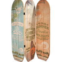 47" x 1" x 71" Multicolor Wood Surfboard Summer Screen