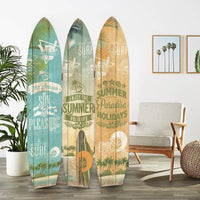 47" x 1" x 71" Multicolor Wood Surfboard Summer Screen