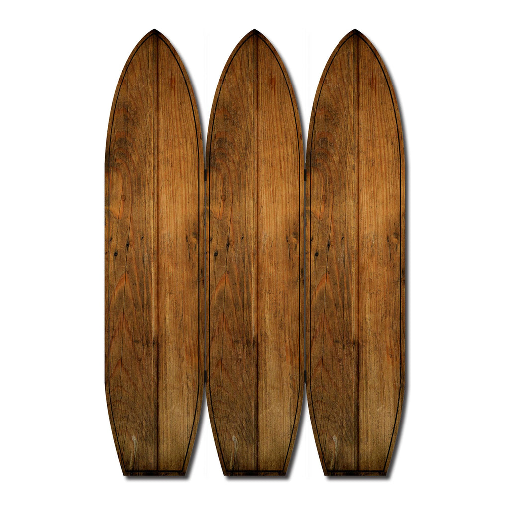 47" X 1" X 71" Coastal Brown Wood Surfboard Screen