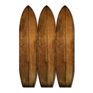 47" X 1" X 71" Coastal Brown Wood Surfboard Screen