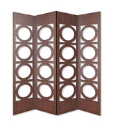 84" X 2" X 84" 4 Panel Espresso Brown Wood Screen