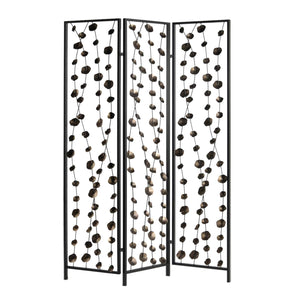 48" X 1" X 71" Gray And Bronze Metal Falling Blooms Screen