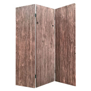 53" X 2" X 72" 3 Panel Brown Wood Woodland Screen