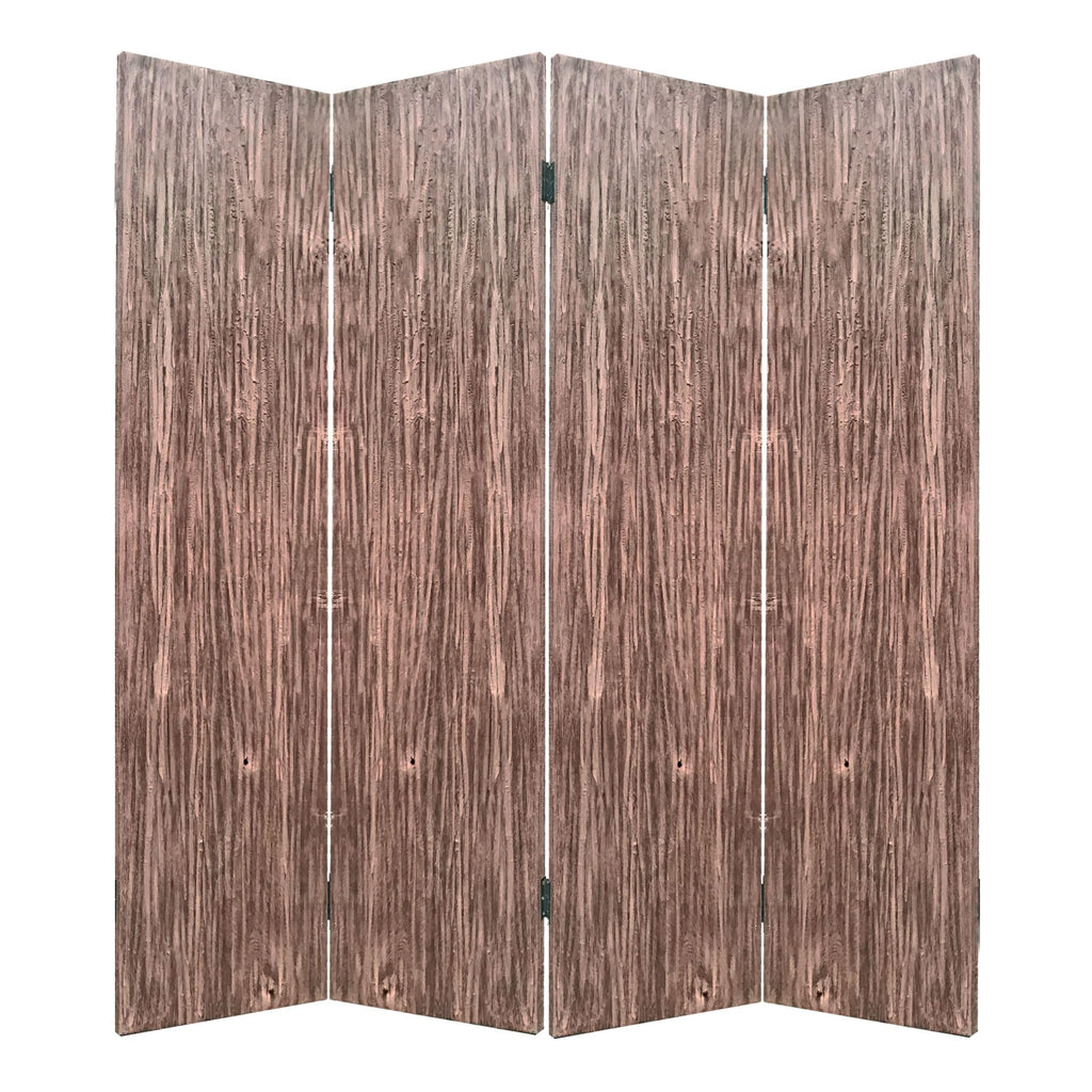 84" X 2" X 84" 4 Panel Brown Wood Woodland Screen