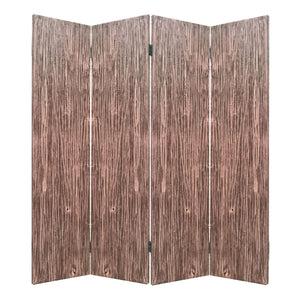 84" X 2" X 84" 4 Panel Brown Wood Woodland Screen