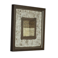 5'' X 1'' X 16'' Stunning Brown Wood Paper And Glass Shadow Box