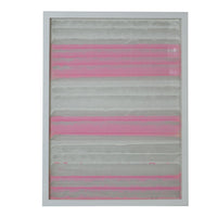 11'' X 2'' X 32'' White And Pink Fabric And Glass Shadow Box