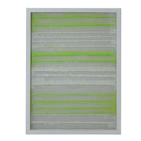11'' X 2'' X 32'' White And Green Fabric And Glass Shadow Box