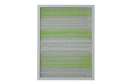 11'' X 2'' X 32'' White And Green Fabric And Glass Shadow Box