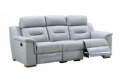 90" X 41" X 41" Modern Gray Leather Reclining Sofa