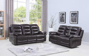 90" X 40" X 44" Modern Brown Leather Sofa And Loveseat