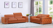 71" X 41" X 29" Modern Camel Leather Sofa And Loveseat