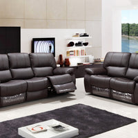 67" X 41" X 41" Modern Brown Leather Sofa And Loveseat