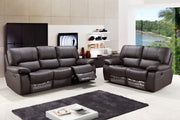 67" X 41" X 41" Modern Brown Leather Sofa And Loveseat