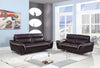 69'' X 36" X 40'' Modern Brown Leather Sofa And Loveseat