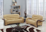 55.9'' X 35.8'' X 34.3'' Modern Beige Leather Sofa And Loveseat