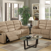 60'' X 35'' X 40'' Modern Beige Leather Sofa And Loveseat