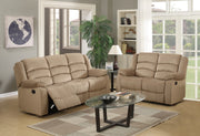 60'' X 35'' X 40'' Modern Beige Leather Sofa And Loveseat