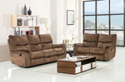 63'' X 40'' X 40'' Modern Light Brown Leather Sofa And Loveseat