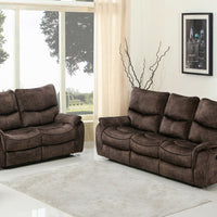 63'' X 40'' X 40'' Modern Dark Brown Leather Sofa And Loveseat