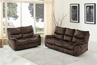63'' X 40'' X 40'' Modern Dark Brown Leather Sofa And Loveseat