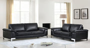 73'' X 39''  X 32'' Modern Black Leather Sofa And Loveseat