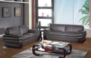 70 X 35 X 35 Modern Brown Leather Sofa And Loveseat