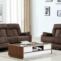 84'' X 38''  X 40' Modern Brown Leather Sofa And Loveseat