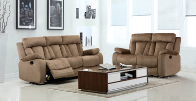 63'' X 38''  X 40'' Modern Beige Leather Sofa And Loveseat