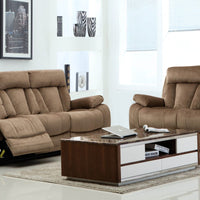 63'' X 38''  X 40'' Modern Beige Leather Sofa And Loveseat