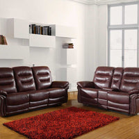 75'' X 40''  X 44'' Modern Burgundy Sofa With Console Loveseat