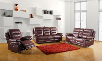 75'' X 40'' X 44'' Modern Burgundy Sofa Set With Console Loveseat