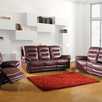 75'' X 40'' X 44'' Modern Burgundy Sofa Set With Console Loveseat