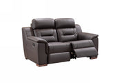 67'" X 41'"  X 41'" Modern Brown Leather Loveseat