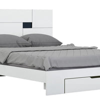79'' X 80''  X 43'' Modern Eastern King White High Gloss Bed