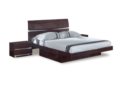 85'' X 72''  X 42.5'' Modern California King Wenge High Gloss Bed