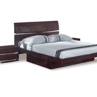 80'' X 79''  X 42.5'' Modern Eastern King Wenge High Gloss Bed