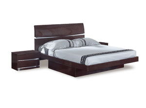 80'' X 79''  X 42.5'' Modern Eastern King Wenge High Gloss Bed