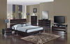 80'' X 80''  X 42.5'' 4pc Eastern King Modern Wenge High Gloss Wenge Bedroom Set