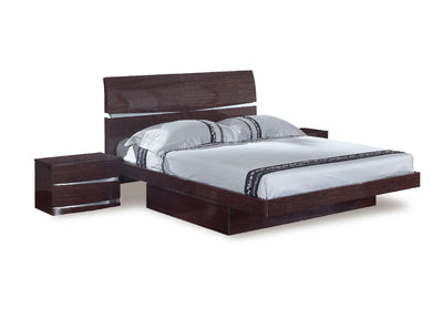 80'' X 60''  X 42.5'' Modern Queen Wenge High Gloss Queen Bed