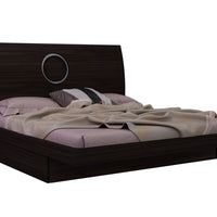 65'' X 87''  X 40'' Modern Queen Wenge High Gloss Bed